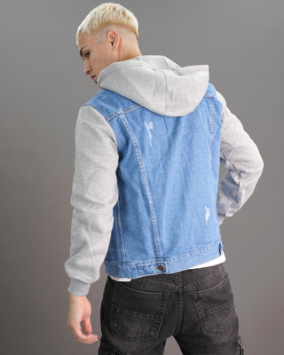 CHALECO MANGA FRANELA DENIM AZUL