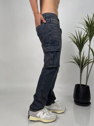 PANTALÓN DENIM CROMADO CARGO