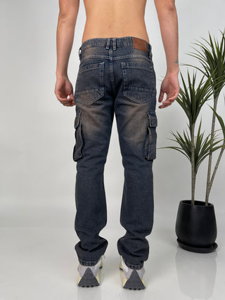 PANTALÓN DENIM CROMADO CARGO